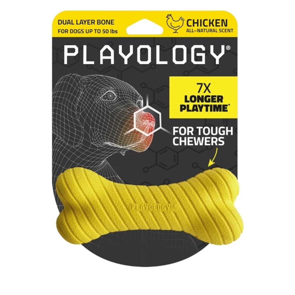 Playology Dual Layer Bone Medium, Chicken Scent